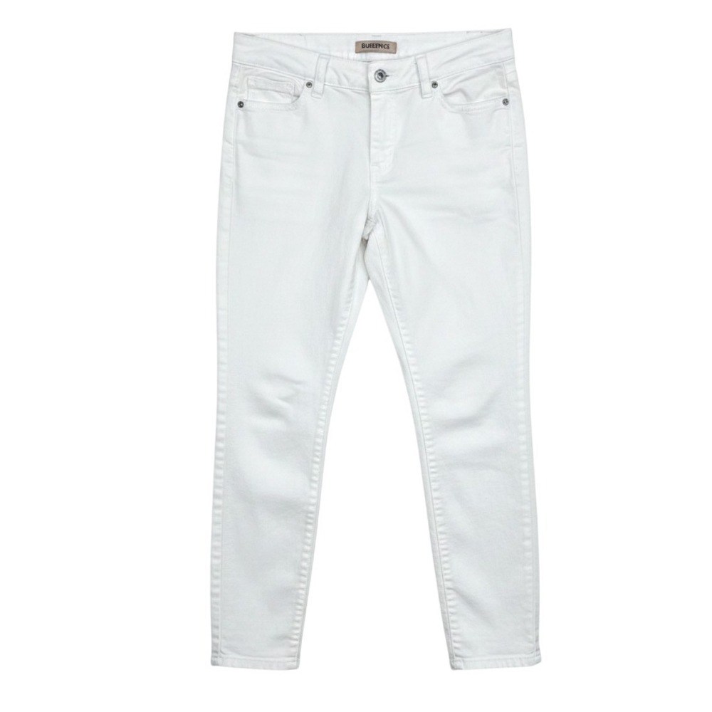 Blue Spice Womens White Skinny Jeans Size 5 Mid Rise Stretch Denim Pants Cropped